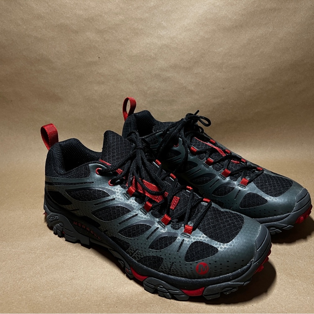Men’s Merrell Black and Red Athletic Shoes